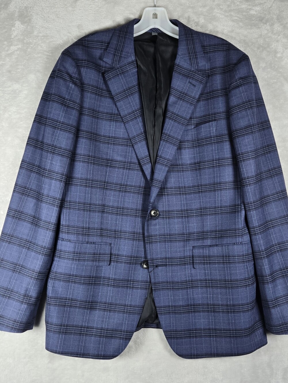 Bonobos Blazer Jacket Sport Coat Mens 40R Slim Fit Wool Stretch Blue Plaid NWOT